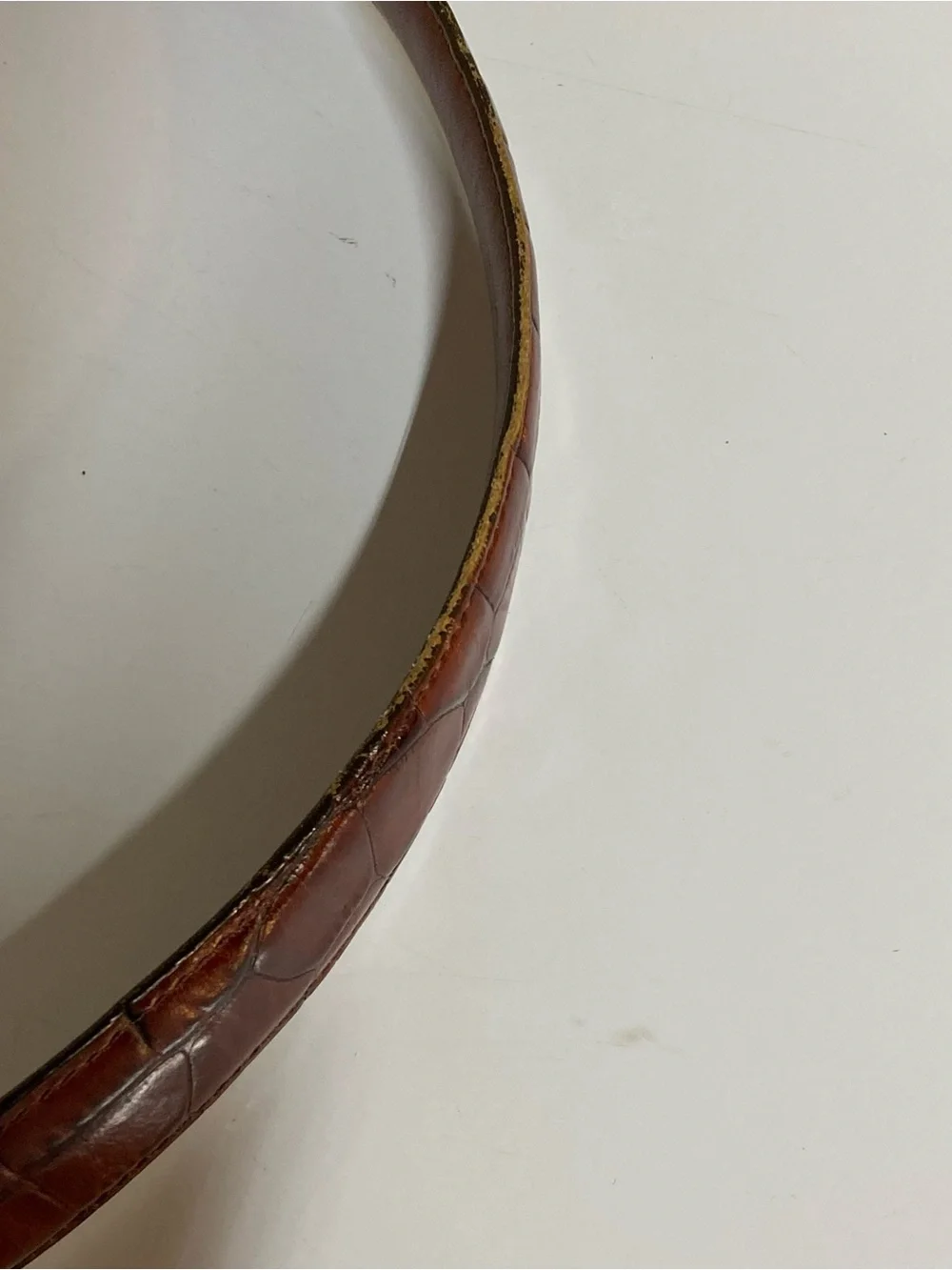 Jos. A. Bank Brown Croc-Embossed Leather Belt with Gold Brass Buckle